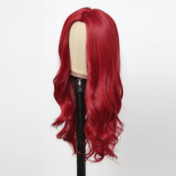 Popxstar  Red Synthetic Wigs Long Body Wavy Wig Natural Hairline Daily Red Hair Heat Resistant Fiber Smooth Party Cosplay Wig